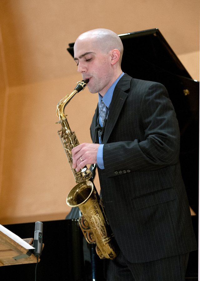Michael VanPelt performing on alto saxophone